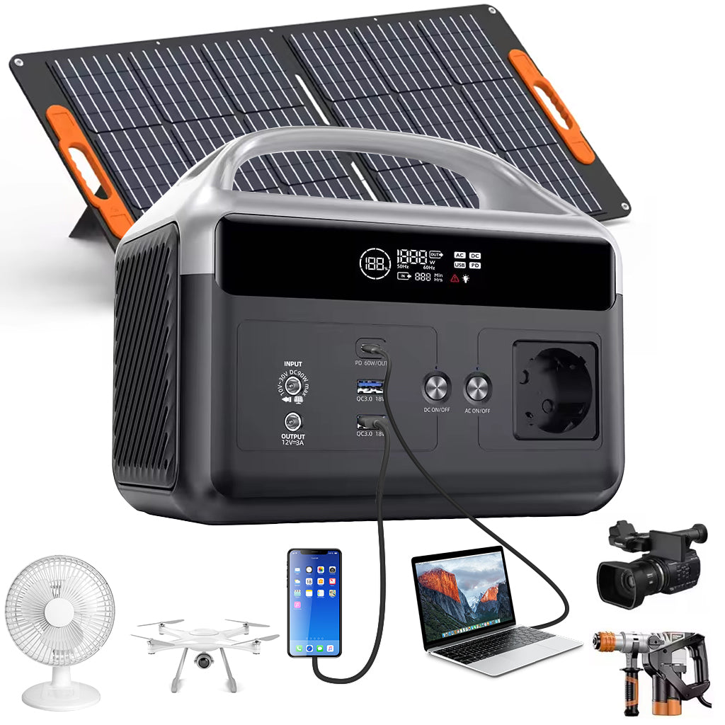 Kit Solaire 500W avec 2 Panneaux Solaires Pliables