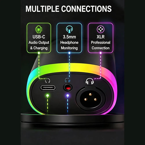 Wireless RGB Gaming Condenser Microphone | Clear echo control for live streaming