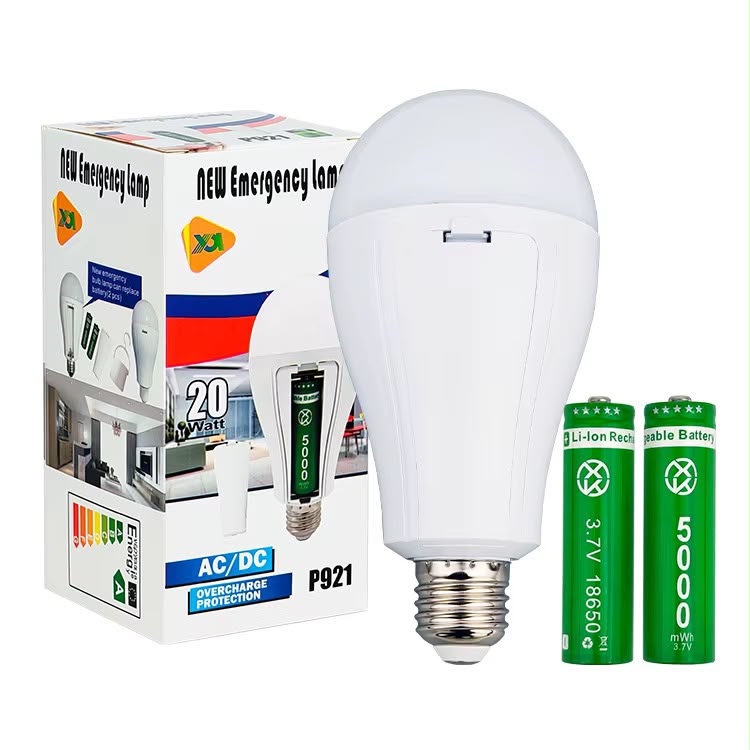Ampoule LED Rechargeable 20W  E27 Anti-Coupure – Éclairage de Secours Automatique, Batterie Lithium, 4 à 6h d’Autonomie